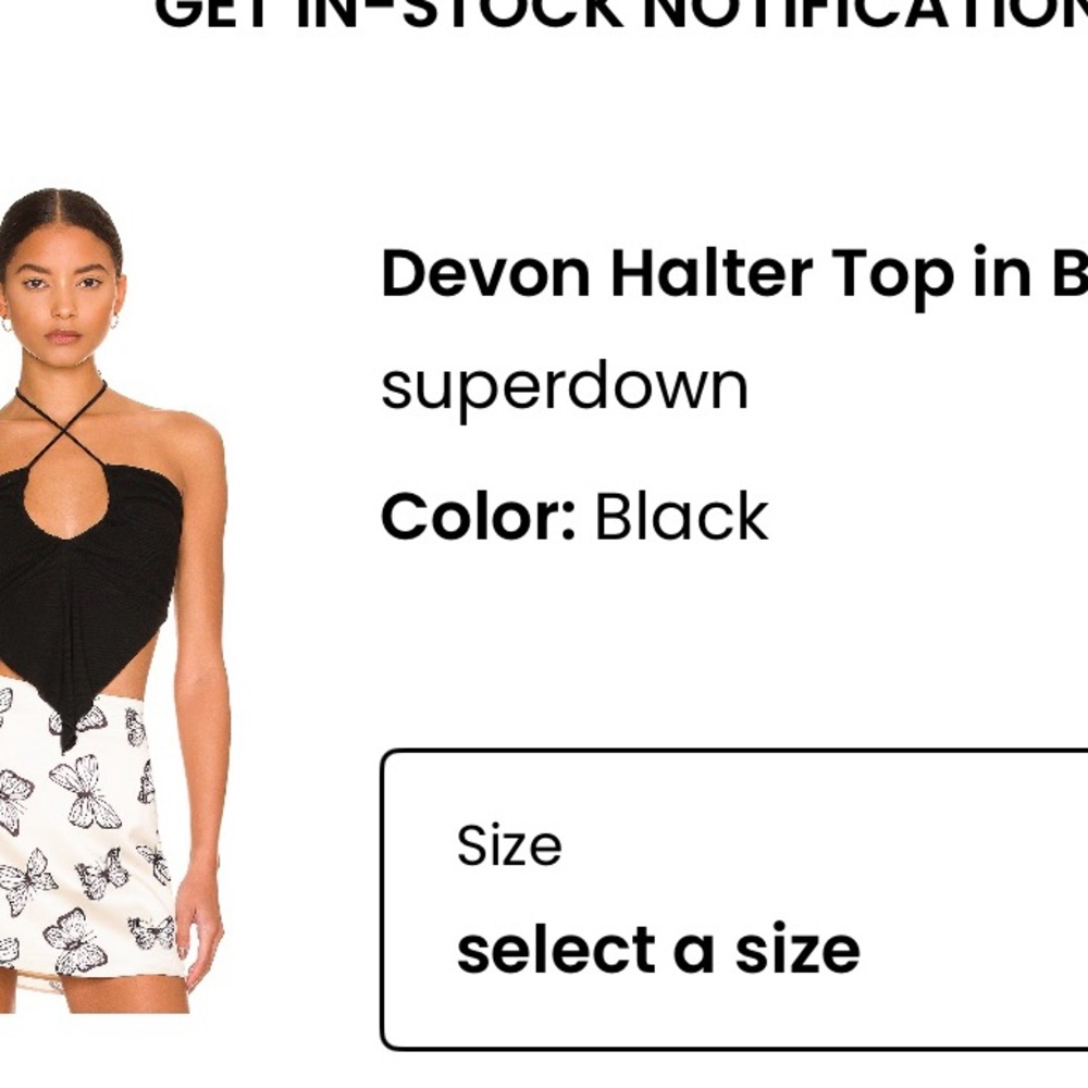 Superdown Black Halter Top